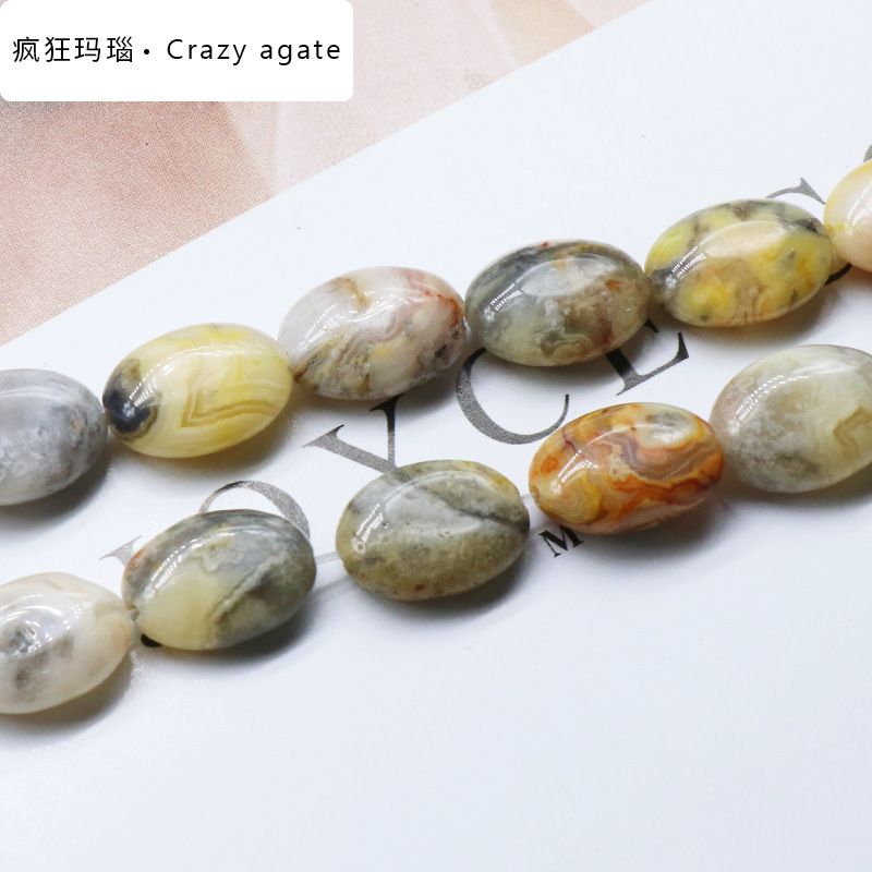 Agate cristal pedra semi-preciosa 10 * 14mm oval ovo frisado contas soltas DIY pulseira colar acessórios de jóias