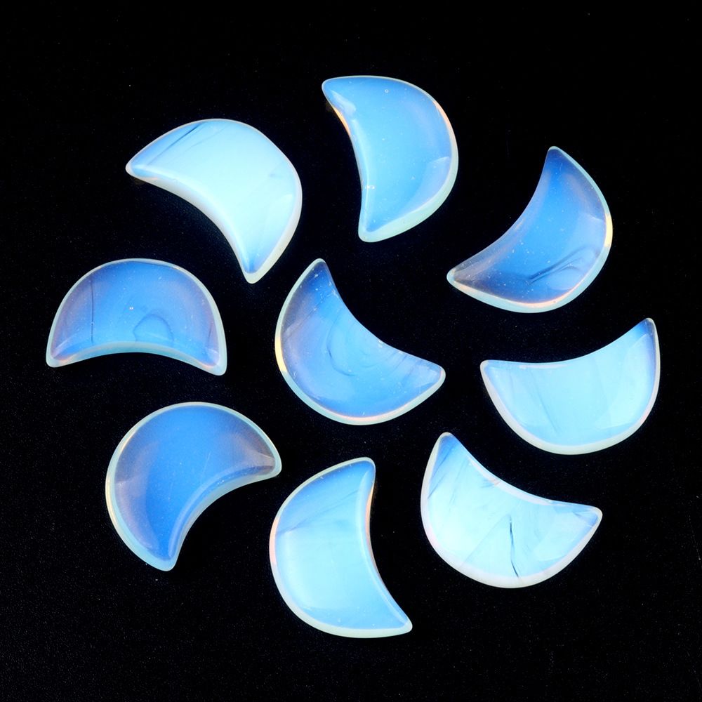 1668-20Mm lua não porosa, ágata de cristal natural cabeça de pedra semipreciosa crescente DIY material de joalheria artesanal