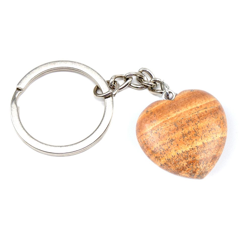Pedra de ágata de cristal natural 30mm chaveiro do amor, pingente em forma de coração DIY caixa de presente acessórios de jóias