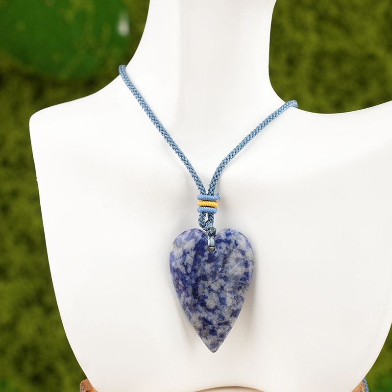 Cristal natural amor ágata pêssego coração colar coração pingente DIY jóias pingente mercadoria cênica