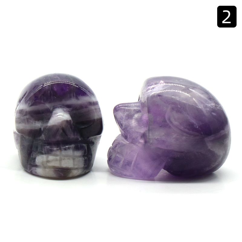 1554-25Mm Crânio de Ágata de Cristal Natural Esculpido Fantasma Cabeça Cerca De 1 Polegada Crânio Pequeno Ornamento De Halloween