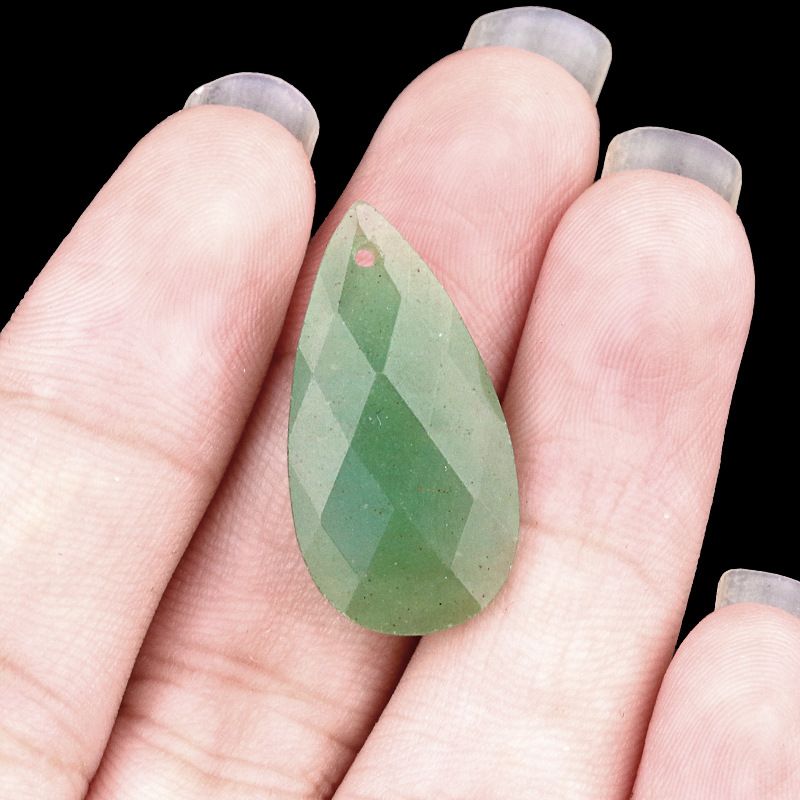 2062-Natural pó cristal ametista gota de água corte rosto DIY colar brincos pingente jóias pingente acessórios
