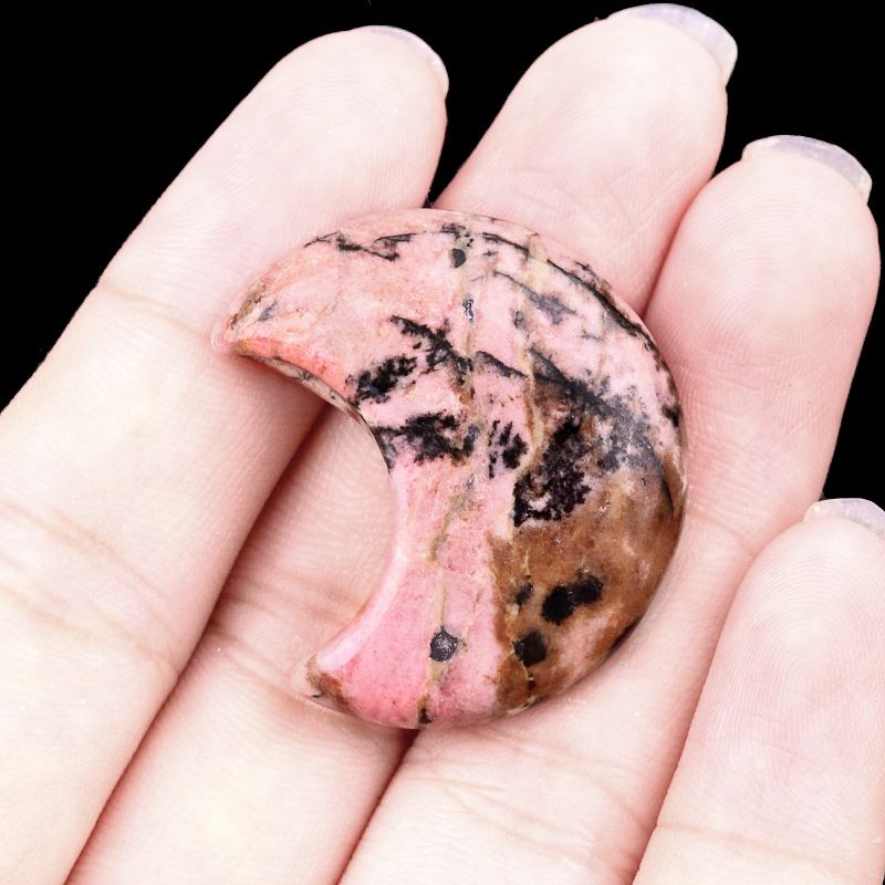 1602-30Mm lua, forma crescente de pedra de ágata de cristal natural DIY lua não porosa acessórios material