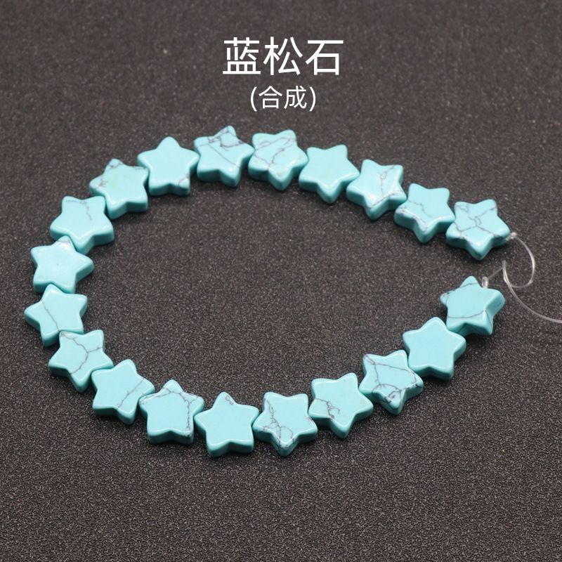 254-Cristal em pó estrela de cinco pontas, estrela de ágata contas soltas DIY pulseira de pedra natural artesanal brincos acessórios de jóias materiais