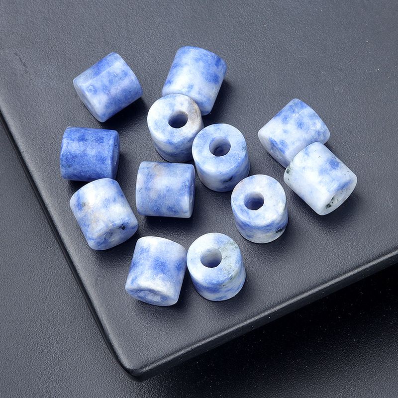 1220-Grandes contas de buraco de cristal natural ágata pedra cilíndrica solta contas 9 × 9mm buraco 3mm acessórios de jóias DIY