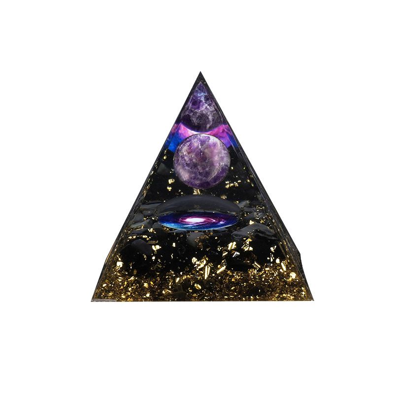 Pirâmide de cristal de venda quente novo criativo casa desktop artesanal Epóxi degaussing cristal bola pirâmide ornamento