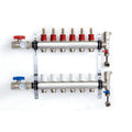 1 in. NPT Inlet x 1/2 in.  Stainless Steel Compression Connection 6-Outlet Radiant Heating Manifold