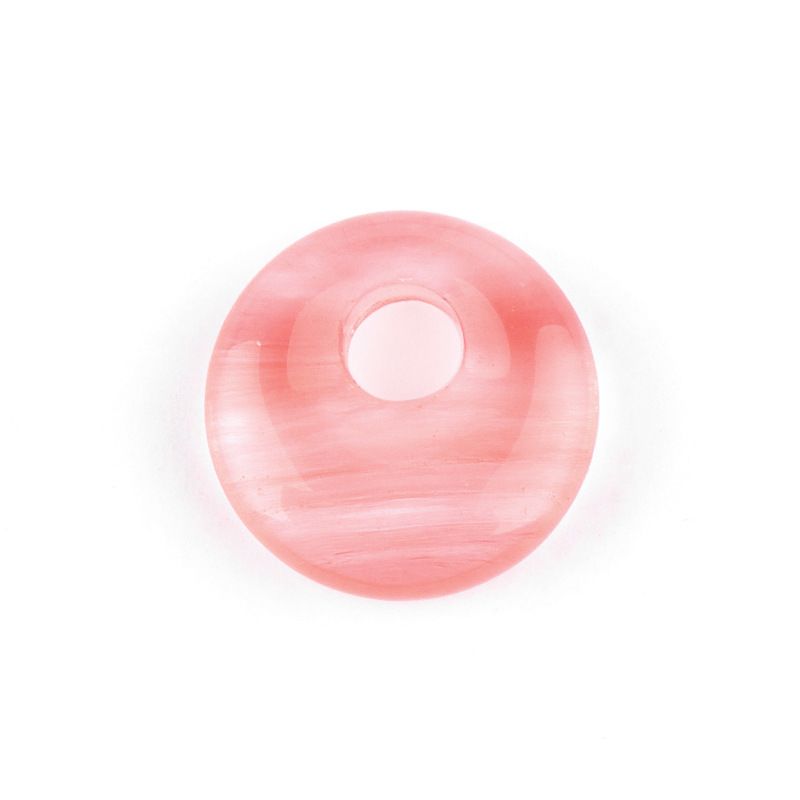 Pingente de fivela de segurança de orifício lateral de ágata de cristal natural de 18mm, colar nostálgico de ametista de orifício lateral de irmão redondo estilo nacional