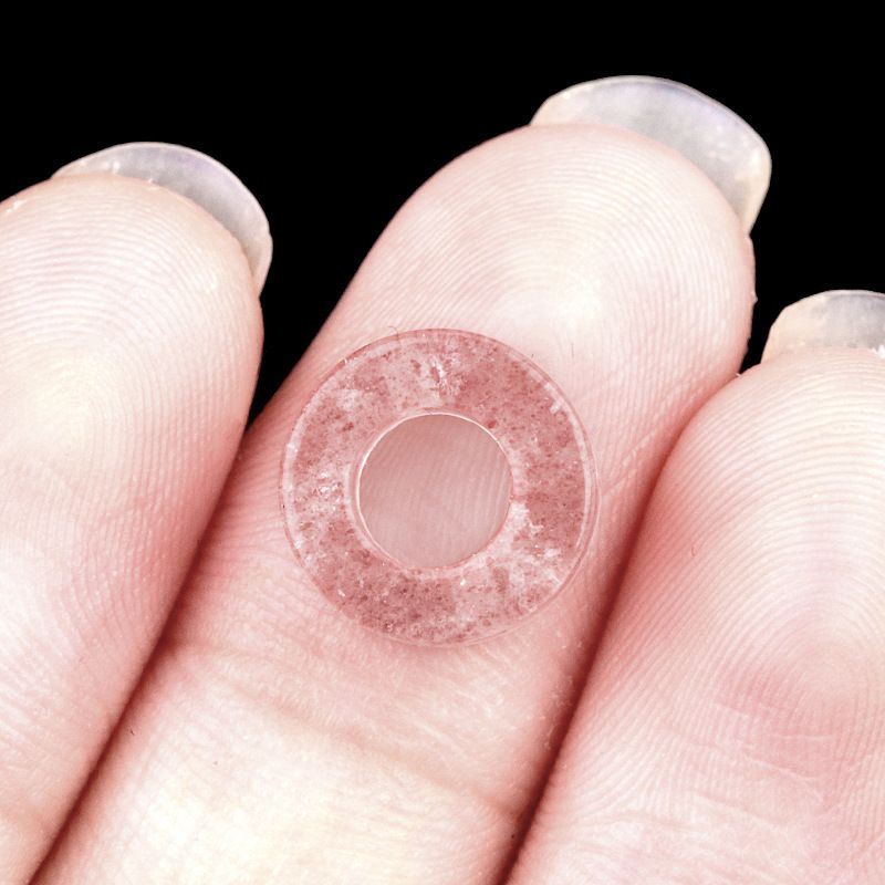 2053-Pedra de cristal natural ágata círculo oco contas soltas Pingente DIY colar pulseira acessórios contas
