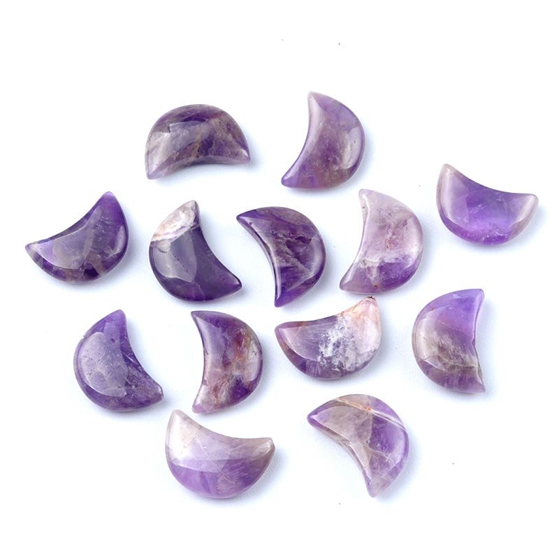 1668-20Mm lua não porosa, ágata de cristal natural cabeça de pedra semipreciosa crescente DIY material de joalheria artesanal