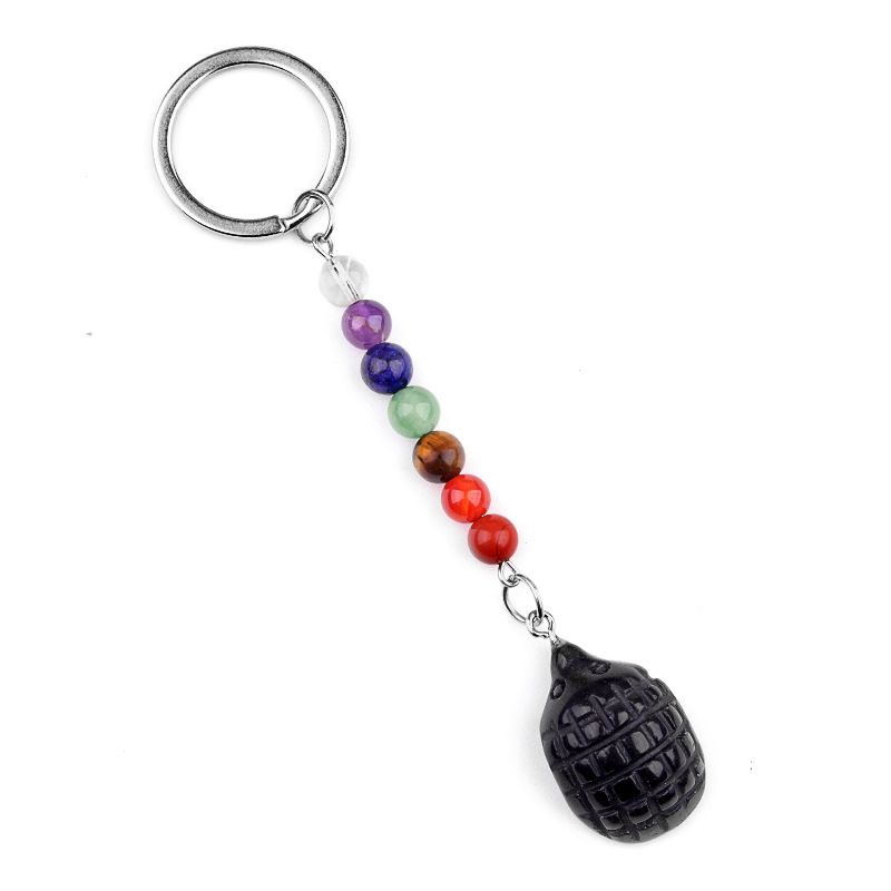 2018--1Em Mini Pequeno Hedgehog Chakra Chaveiro, Pingente De Pequeno Animal De Pedra De Ágata De Cristal Natural