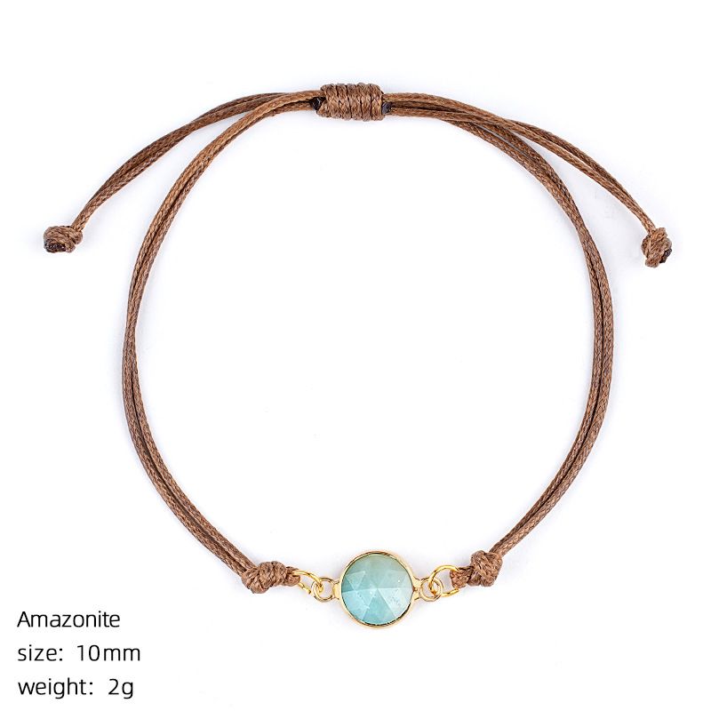 Pulseira de cristal natural retro boêmio tecido à mão ajustável corte de pedra bruta transfronteiriça fornecimento especial