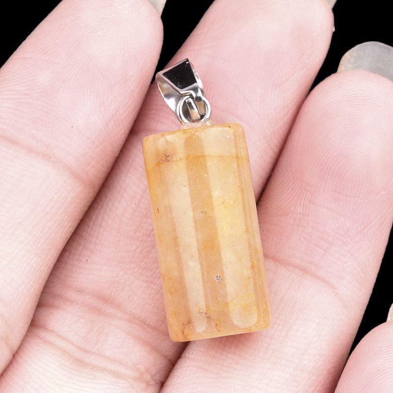 1464-20Mm pingente cilíndrico, cristal natural pingente cilíndrico de pedra semi-preciosa brincos DIY colar de jóias