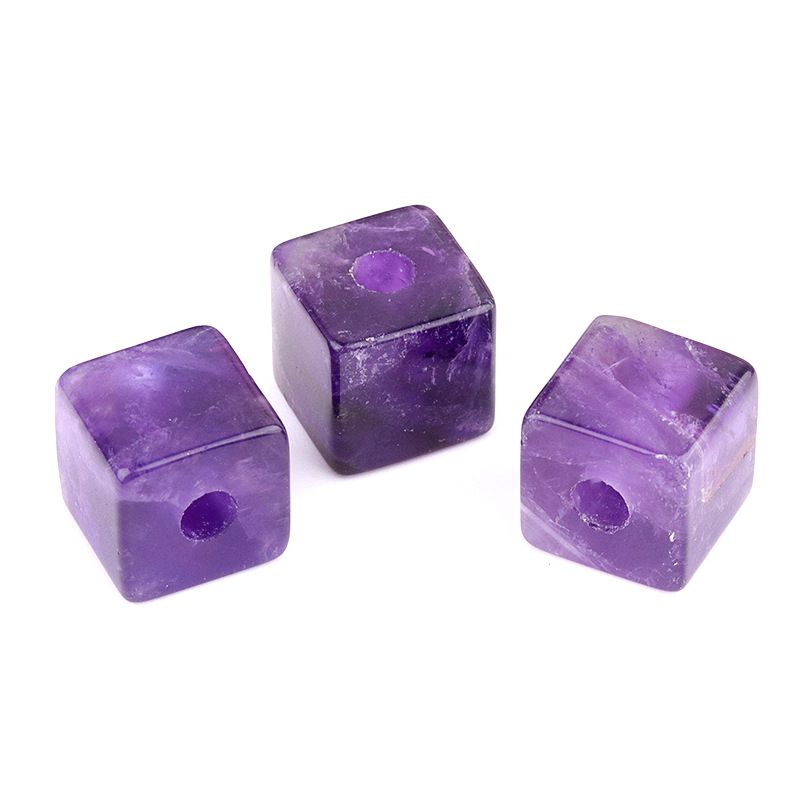 2089-Amethyst ágata pedra semi-preciosa 16mm abertura 5mm quadrado grande buraco contas soltas acessórios de jóias DIY