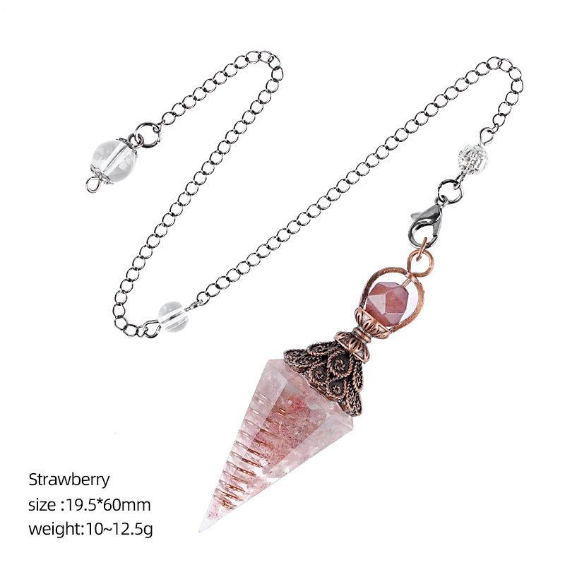 Cristal Pêndulo Cascalho Epóxi Cobre Antigo Ponta Única Hexagonal Cone Yoga Acessórios de Meditação Pêndulo de Freqüência Ajustável