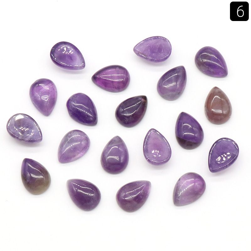 Superfície de anel de gota de água de 1476-10X14mm, cristal natural única superfície curva geométrica DIY jóias incrustadas com acessórios de pedra solta