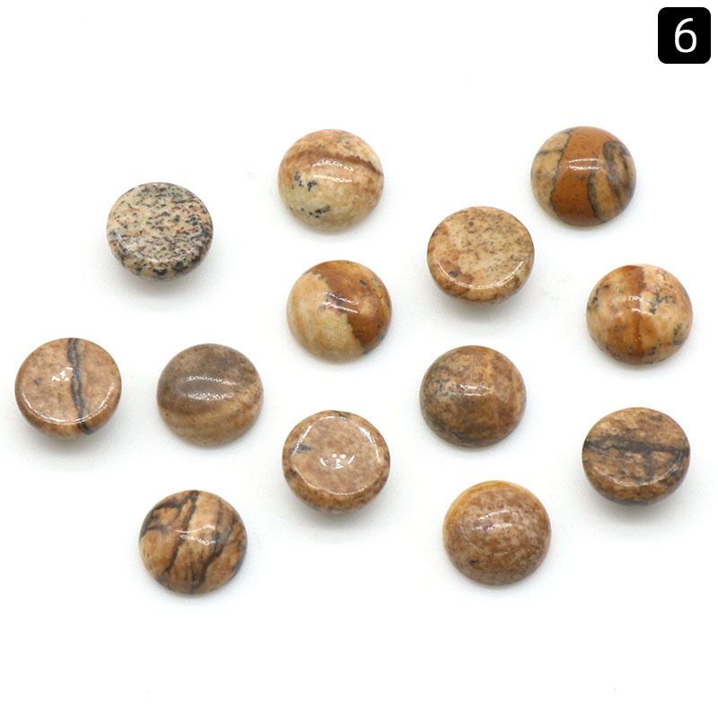 Superfície de anel redonda de 1247-8Mm, superfície de cristal natural única curva redonda geométrica DIY jóias incrustadas com acessórios de pedra solta