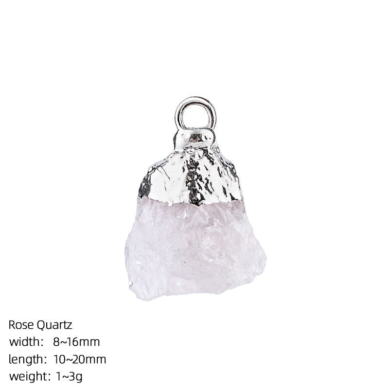 Pingente de pedra bruta de cristal natural transfronteiriço DIY colar brincos pulseira de prata dourada pedra áspera acessórios de ágata irregular