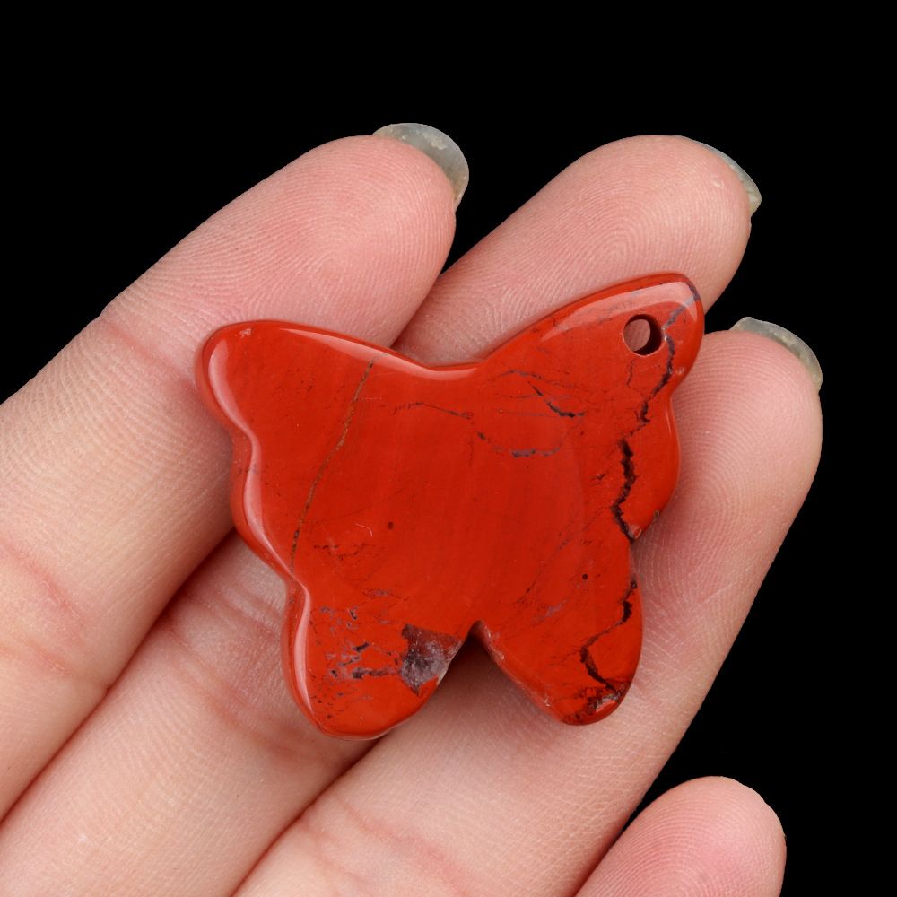 1791 - 30 × 35 mm grande pingente de borboleta, pedra de ágata de cristal natural, enfeite de mesa de borboleta esculpida