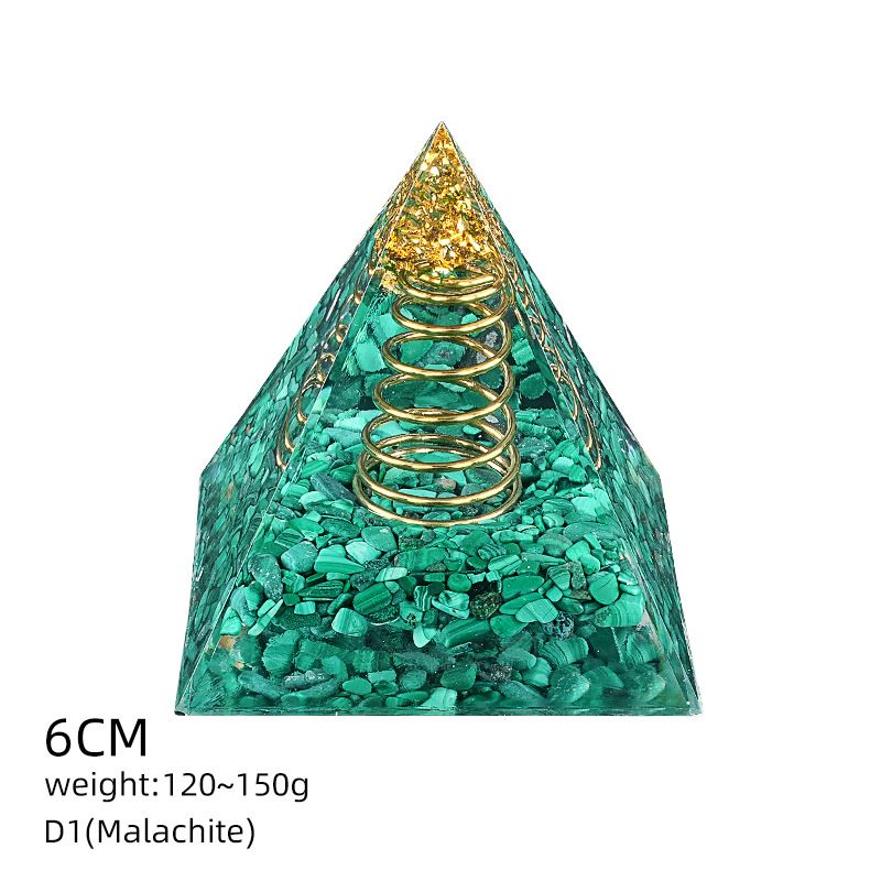 6Cm cristal bola pirâmide ornamento de mesa Chakra Yoga Meditação Resina Yoga Meditação Resina Epóxi