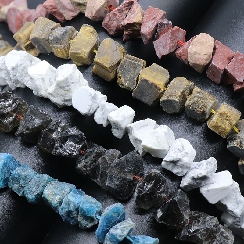 Perfuração de minério de pedra ágata de cristal fluorita, minério de lã com acessórios irregulares de contas soltas DIY