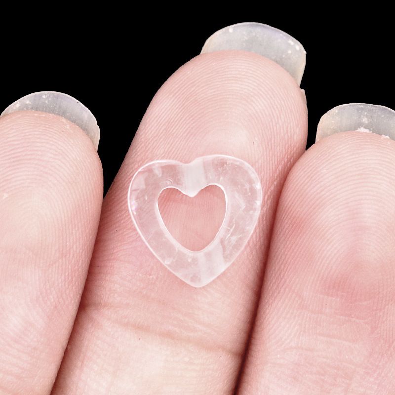2055-Pedra de cristal natural ágata oco amor contas soltas DIY colar colar pulseira acessórios contas