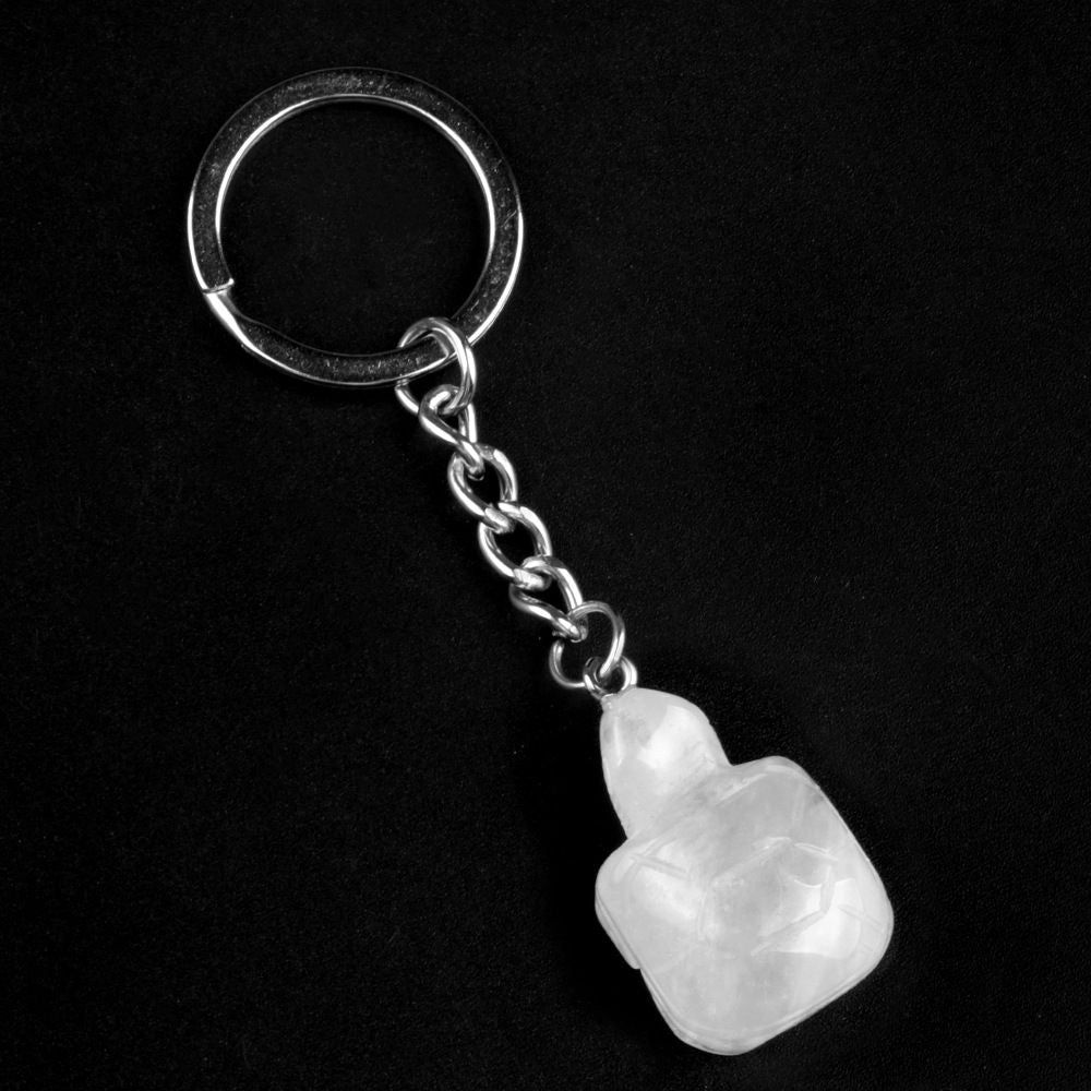 1944-Chaveiro de tartaruga pequena, agate de cristal pingente de chave de animal gravado em pedra semipreciosa