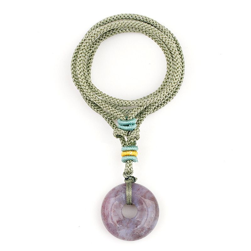 2332-20Mm fivela de segurança colar, cabeça de pedra de ágata de cristal pingente de grande abertura círculo pingente de tecido acessórios