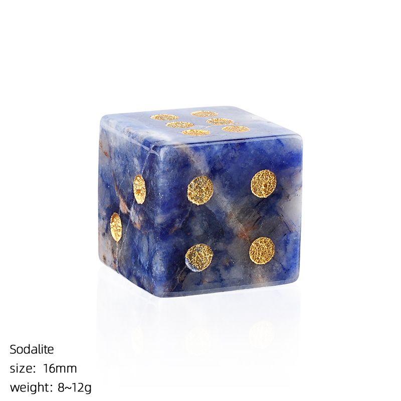 Dados de pedra natural de 16Mm entretenimento de lazer família jogos de tabuleiro adereços esculpindo pontos ângulo reto dados de cristal natural