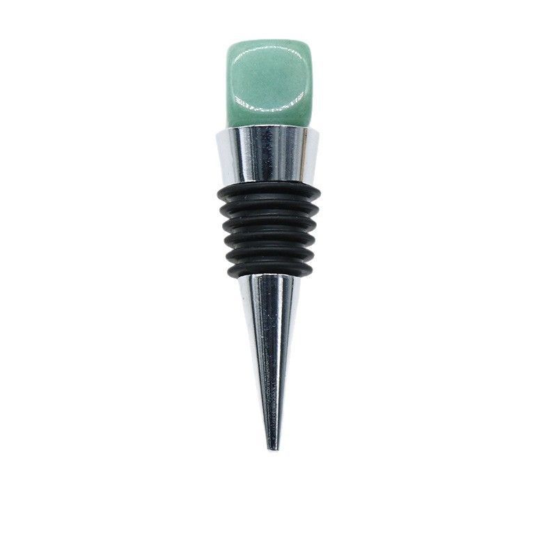 1509-Rolha de vinho semipreciosa de cristal, rolha de vinho de silicone de liga de zinco, acessórios de rolha de garrafa decorativa de pedras preciosas
