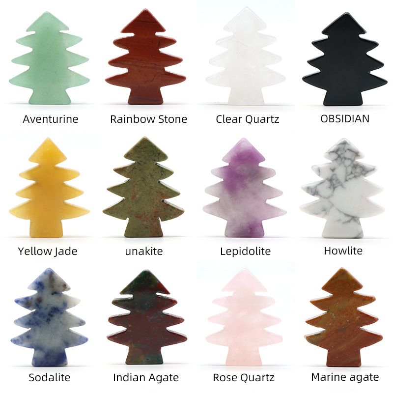1481-Pedra de cristal natural mini árvore de Natal DIY pinheiro pequena árvore de Natal decoração de Natal pequeno presente
