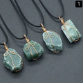 1414-Pingente de seda com enrolamento de pedra áspera citrina, ametista branca rosa fluorita Dongling jade acessórios de colar de pedra irregular