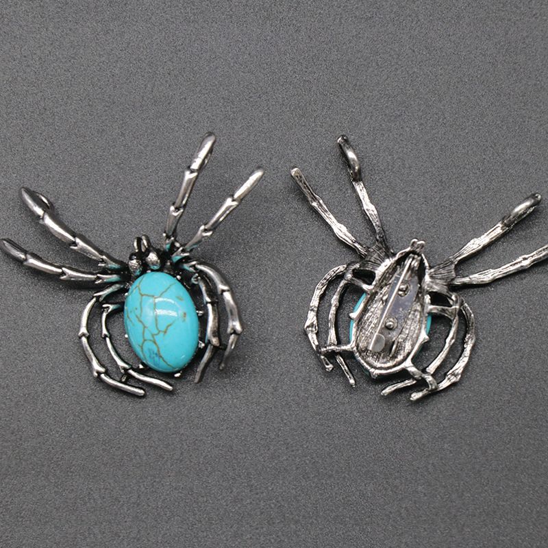 1585 Um pingente de broche de gema broche de aranha de cristal liga de ágata incrustada pingente de pedra preciosa