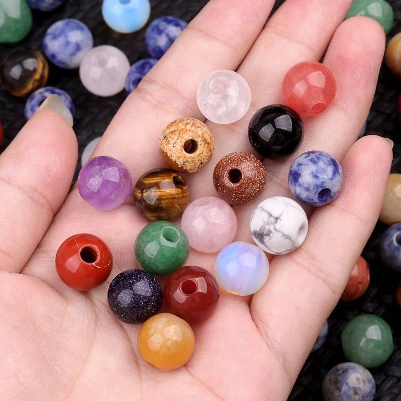 2197-Grânulos de buraco grande Ágata de cristal contas soltas 12mm buraco 3mm grande buraco DIY roupas pedra natural contas soltas acessórios