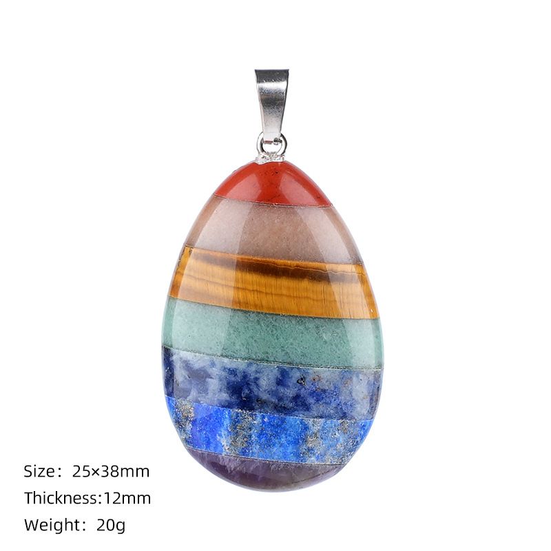 Pingente de cristal de emenda de pedra colorida ioga meditação chakra ágata jade emenda colar