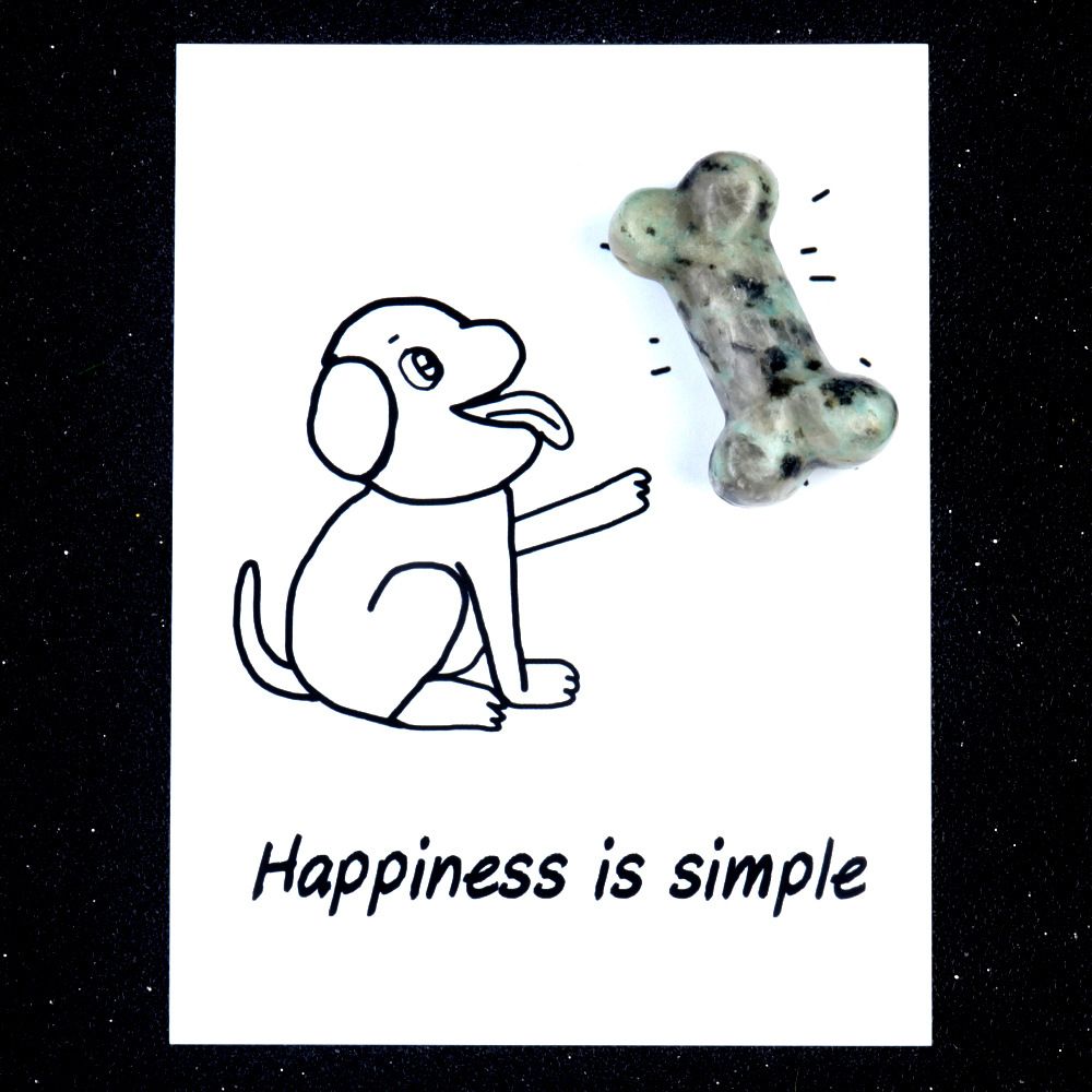 1803-Card Series Natural Crystal Agate 35mm Dog Bone Creative Fun Card Descrição do Produto: