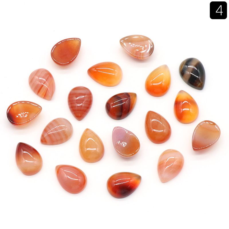 Superfície de anel de gota de água de 1476-10X14mm, cristal natural única superfície curva geométrica DIY jóias incrustadas com acessórios de pedra solta