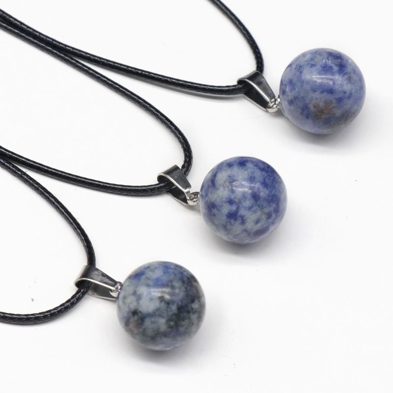1578 um pingente de bola redonda de 16 mm, pingente de bola de pedra semipreciosa de ágata de cristal natural trabalho em andamento decoração de colar DIY