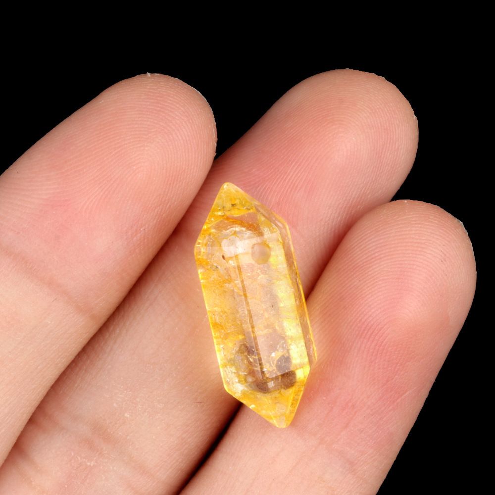 1904-8X20 grande buraco seis colunas cristal de pedra natural de ponta dupla prisma hexagonal pendurado coluna DIY acessórios de jóias