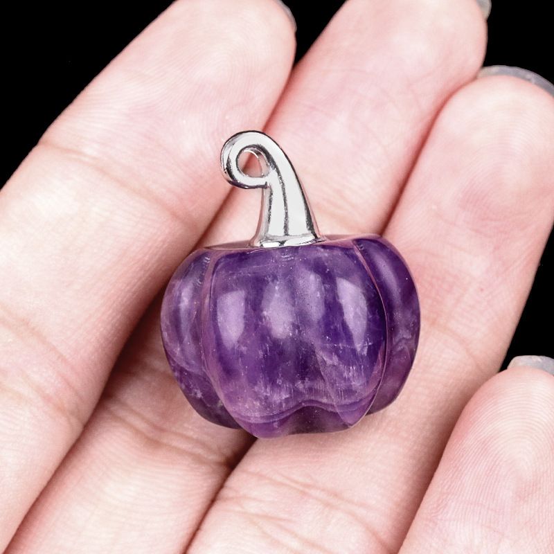 2033-20Mm Chapéu de Mágico Pingente de Abóbora, Pingente de Ametista Micropaisagem de Halloween Decoração Criativa para Casa