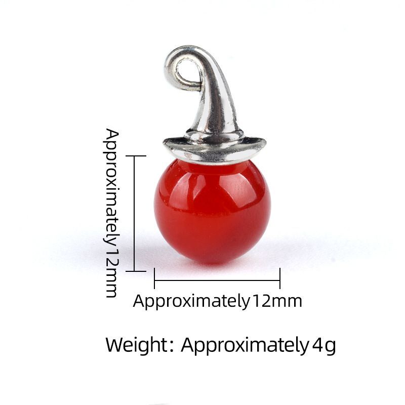 1984-12Mm pingente de chapéu de mago de ametista, chapéu de bruxa de ágata de halloween acessórios de DIY materiais