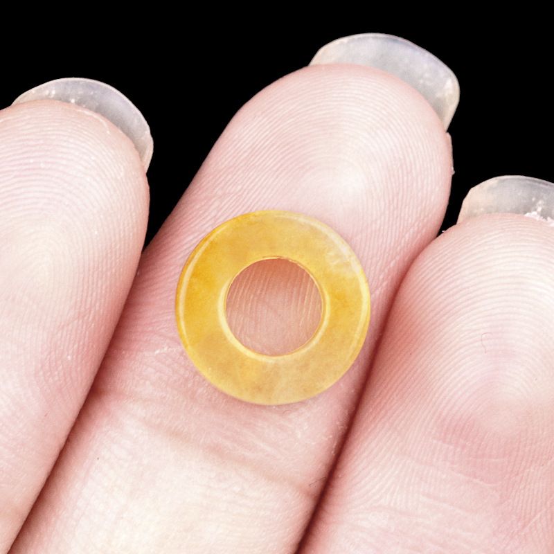 2053-Pedra de cristal natural ágata círculo oco contas soltas Pingente DIY colar pulseira acessórios contas