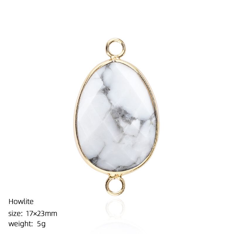 1640 Pingente de pedra semipreciosa de corte de bainha, pulseira de cristal natural artesanal DIY colar de jóias acessórios de conector de suspensão dupla