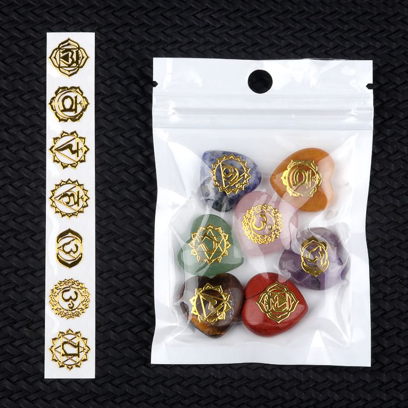 Adesivo de metal com símbolo de chakra 6130, adesivo de cobre com símbolo de ioga 7PCS 1-1.3 cm