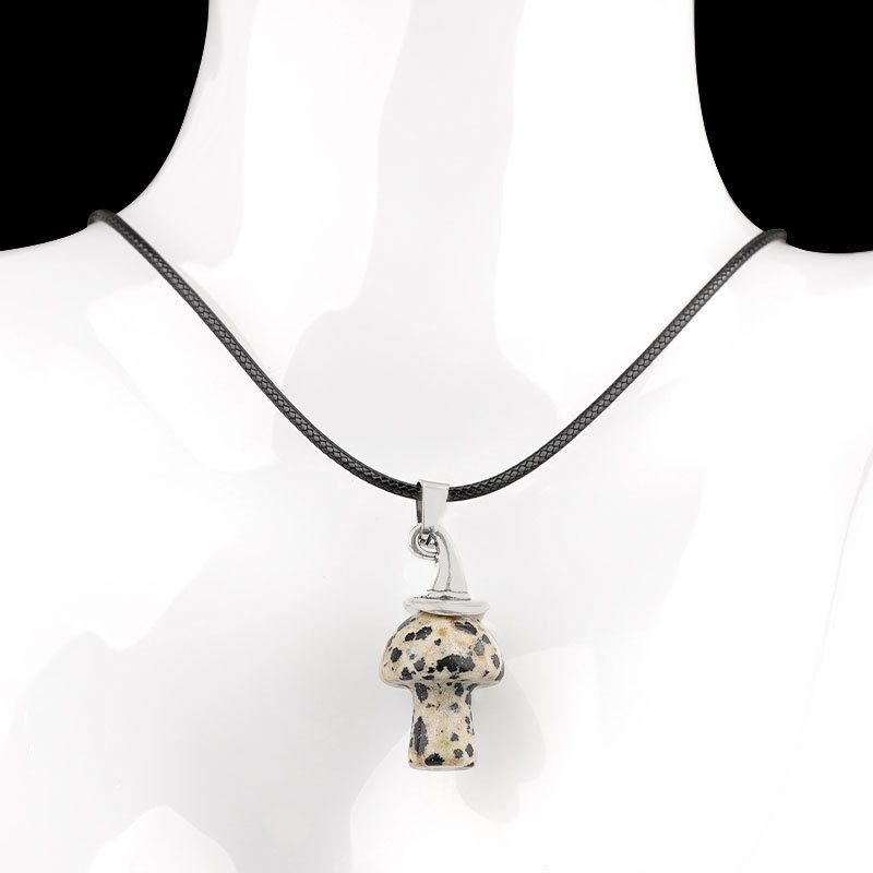 Pingente De Cogumelo De Chapéu De Bruxa De Cristal Natural