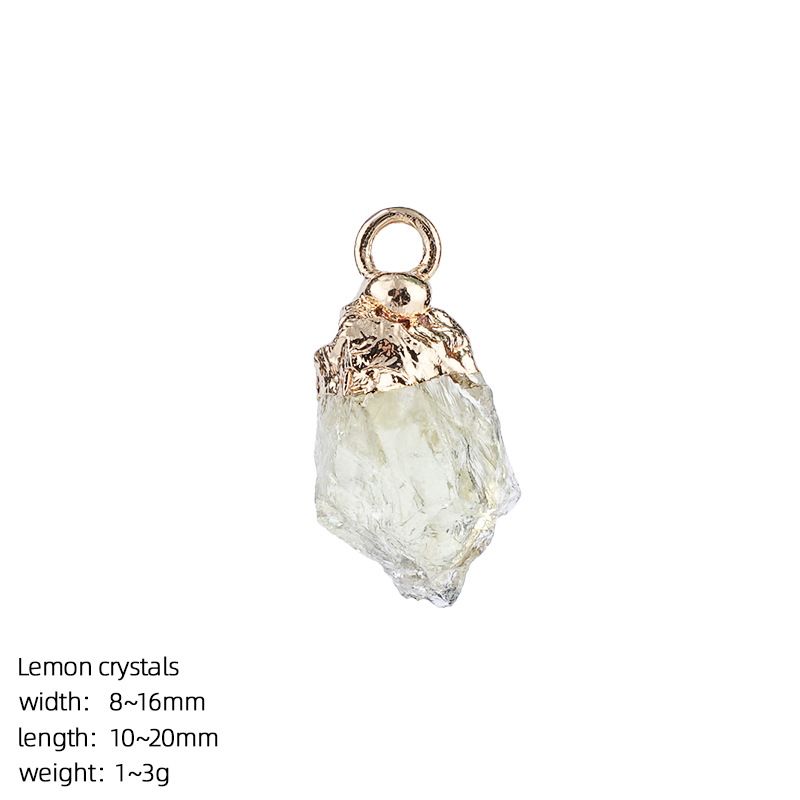 Pingente de pedra bruta de cristal natural transfronteiriço DIY colar brincos pulseira de prata dourada pedra áspera acessórios de ágata irregular