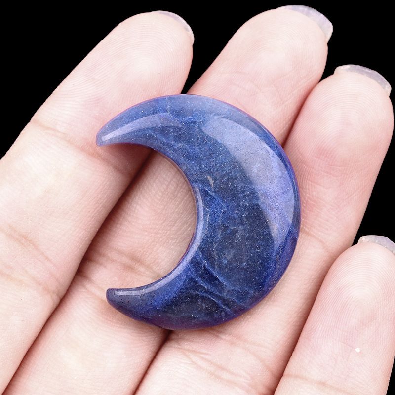 1602-30Mm lua, forma crescente de pedra de ágata de cristal natural DIY lua não porosa acessórios material