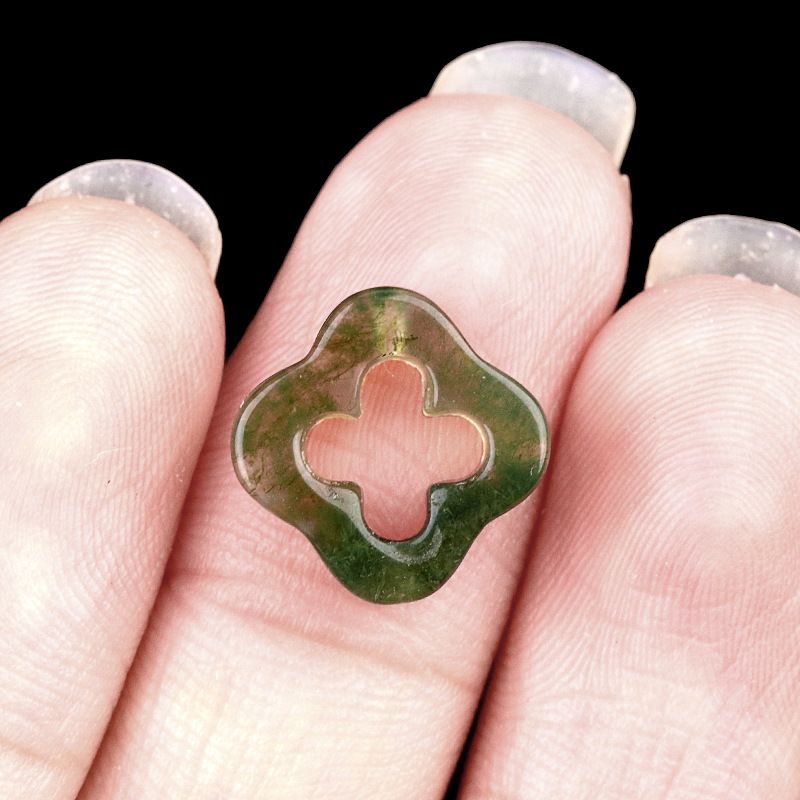2054 - Contas de trevo de quatro folhas de cristal natural com ódio de quatro folhas, pingente, colar, pulseira e contas acessórias DIY