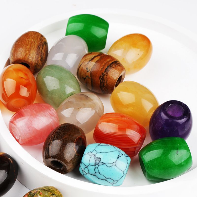 Contas de buraco grande cristal ágata jade balde contas Grande buraco solto contas 16 × 18mm abertura 5mm acessórios de jóias
