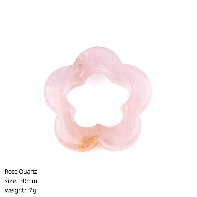 30Mm pingente de flor de cristal natural antigo DIY colar brincos pingente oco pedra áspera flor de ameixa acessórios de jóias